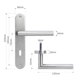 1 x RAW Customer Returns AwmnSrman door handles interior doors doorknob door fitting door handle set room door set 72MM-BB-Wardbart set of 4 modern stainless steel 8 doorknobs 8 long plates - RRP €44.99