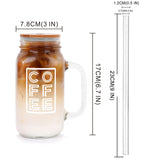 1 x RAW Customer Returns ANOTION Mason Jar Iced Coffee Cup with Lid and Straw, 24oz Regular Mouth Mason Jars with Handle, Glass Coffee Drinking Glasses, Mugs, Reusable Cups, Iced Coffee Cup Bottles for - RRP €18.99