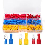 1 x RAW Customer Returns YIXISI 150 pieces flat receptacles cable lugs set, crimp connectors assortment, insulated electrical connector terminal - RRP €9.89