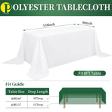 1 x RAW Customer Returns 1 Pack White Polyester Tablecloth for 8ft Rectangle Tables, 90x156 inch Polyester Fabric Table Cover Wrinkle Free Washable for Wedding Birthday Party Banquet Decoration - RRP €18.99