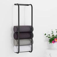 1 x Brand New EnjoyNest Towel Rack, Bathroom Towel Rack, Stainless Steel Towel Rack for Bathroom, Bath Towel Rack Organizer for Folded Large Towel Washcloths, Black - RRP €36.29