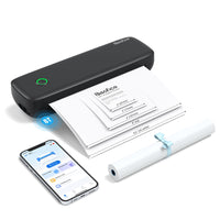 1 x RAW Customer Returns Bisofice A4 Portable Thermal Printer, Rechargeable Bluetooth Printer for Mobile Phone and Computer, Support 2 3 4 8 Paper, Compact Printer for Office, Travel, Study, Home, Black - RRP €119.99