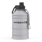 1 x RAW Customer Returns HYDRATE 2.2 Liter Stainless Steel Water Bottle, Bpa-Free Metal Stainless Steel Water Bottle, Practical Nylon Strap - Leak Proof - 2 Liter Bottle - Light Pink Color - RRP €29.5