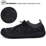 1 x RAW Customer Returns Intini Unisex Knit Barefoot Shoes Wide Toe Shoes Barefoot Sneakers Minimalist Outdoor Trail Running Shoes Entry Level Shoe Toe Box Black-Grey 43 - RRP €60.0