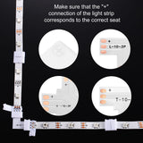 1 x RAW Customer Returns 48 pieces 3-pin 10 mm LED strip connector kit contains gapless connection L shape LED light corner connector X shape and T shaped LED adapter connection for WS2811 no soldering LED strip - RRP €12.22