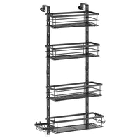 1 x RAW Customer Returns Shower shelf for hanging, shower shelf without drilling, bathroom shelf with 4 levels, bathroom shelf, shower basket for hanging over the shower door with soap dish for bathroom storage, black - RRP €32.18