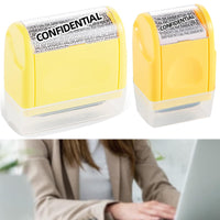 1 x Brand New ANBOO 2Pcs Confidential Roller Stamps, Yellow Confidential Rolling Stamps Kit Medium and Large with 4 Ink Refills, for Private Information Materials - RRP €19.2