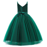 1 x RAW Customer Returns NNJXD Flower Girl Wedding Pageant Dress Tulle Formal Long Princess Dress 785 Green Size 170 14-15Years - RRP €32.26