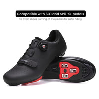 1 x RAW Customer Returns ARTVEP Cycling Shoes Men Women Road Bike Shoes MTB Cycling Shoes Compatible with Look SPD SPD-SL Delta Lock Pedal Riding Shoes Peloton Shoes All Black EU42 260 - RRP €59.99