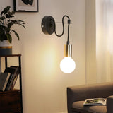 2 x RAW Customer Returns Retro Industrial Wall Lamp Design, E27 Minimalist Interior Wall Sconces, Black Industrial Metal Light for Living Room, Bedroom, Study. Hallway, Max. 60W, Without Bulb - RRP €23.98