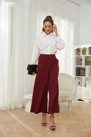 1 x Brand New Alaster Queen Marlene Pants Women Palazzo Pants Summer Pants Women Loose Long Pants Wide Leg Wine Red XXL - RRP €37.3