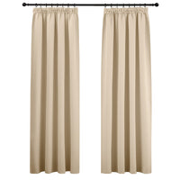 1 x RAW Customer Returns PONY DANCE curtains living room decorative curtains thermal curtain opaque window curtains with ruffle tape blackout curtains, 2x H228cm x W228cm, biscotti beige - RRP €49.46