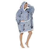 1 x RAW Customer Returns Shamdon Home Collection Oversized Hoodie Sweatshirt, Blanket Hoodie, Flannel Hoodie Blanket with Sleeves and Front Pocket for Adults, Women, Men One Size - RRP €21.17