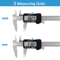 1 x RAW Customer Returns Digital Caliper, ADORIC 150 mm 6 Inch Electronic Digital Caliper, Stainless Steel, Large and Durable LCD Screen, External and Depths, Inch Millimeter Conversion - RRP €16.85