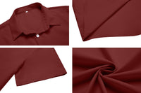 1 x RAW Customer Returns COOFANDY Men s Shirts Short Sleeve Slim Fit Casual Shirts Wrinkle Free Shirt Summer Business Shirt Casual Men s Shirt with Button Placket Formal Shirt Kent Collar Wine Red 3XL - RRP €24.99