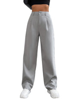 3 x Brand New GORGLITTER Women s Pants Long Pants Palazzo High Waist Loose Pants Suit Pants Elegant Office Pants with Zipper Light Gray S - RRP €102.03