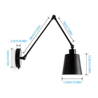 1 x RAW Customer Returns MantoLite Swing Arm Wall Lamp with Switch, 60CM Bedside Lamp Reading Light, Matte Black Bedroom Mirror Wall Lighting Lamps Sconces Include Bulb  - RRP €50.59