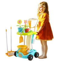 1 x RAW Customer Returns deAO 26 pieces children s garden tools toy with wheelbarrow, 2 in 1 flower garden toy and sand toy with watering cans, rakes, spades, buckets, garden toy set for boys and girls from 2 to 3 years - RRP €35.99