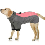 1 x RAW Customer Returns PUZAUKAL Winter Dog Coat Warm Dog Jacket Waterproof with Harness Dog Winter Coat Reflective Windproof for Small Medium and Large Dogs Gray-Pink S  - RRP €22.68