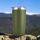 1 x RAW Customer Returns Livole thermal mug 20oz 600ml for men, women, car mug, coffee mug to go, stainless steel mug with straw and lid, double-walled vacuum drinking cup, camping mug for coffee, army green - RRP €16.64