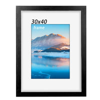 1 x RAW Customer Returns 30 x 40 cm Black Wooden Frame, 12 x 16 Inch Photo Frame, 30 x 40 cm Photo Frame with Plexiglass, Wall Mounted 30 x 40 cm Poster Frame, Bedroom and Living Room Decoration - RRP €15.12