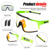 1 x RAW Customer Returns KAPVOE Photochromatic Self-tinting Cycling Glasses TR90 Frame for Men Women Clear Sports Sunglasses Sports Cycling MTB Cycling Glasses Sports Glasses Driving Baseball Running Red Green 07 - RRP €37.02