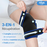 1 x RAW Customer Returns Hilph large knee cooling cuff, complete cooling pad knee, cooling pads, cooling pack, cooling compress, cooling pack knee for knee replacement operations, swelling, knee cooling bandage - black - RRP €26.33