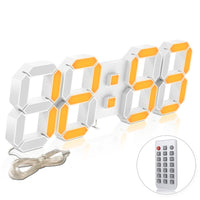 1 x RAW Customer Returns Deeyaple LED Wall Clock Digital Alarm Clock 3D Clock Dimmable Snooze USB 12 24 Hour Date Temperature Display Remote Control Night Light Living Room Kitchen Bedroom Office 38 cm Colourful  - RRP €40.33