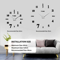 1 x RAW Customer Returns Warminn DIY Wall Clock, DIY 3D Wall Clocks Modern Design Acrylic Wall Clocks Wall Stickers Decoration Clocks for Office Living Room Bedroom Clock Gift Home Decorative Items Quartz Clock Black  - RRP €14.51