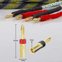 1 x RAW Customer Returns YuanYong Speaker Cable High-End Oxygen-Free Copper Speaker Cable, 2x 6.3 mm 9 AWG Brass Gold Plated Banana Plug Speaker Cable One Pair 2.5M 8.2FT  - RRP €52.0