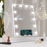 1 x RAW Customer Returns Hansong Speaker Makeup Mirror with Wireless Charging Hollywood Makeup Mirror with 12 Light Bulbs Makeup Mirror with Lights 360 Degree Rotation - RRP €70.58