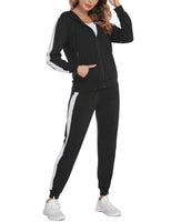 1 x RAW Customer Returns Parabler Sports Suit Women s Black Jogging Suit Jogger Tracksuit Set Two-Piece Sports Set Fitness Tracksuit Polyester Casual M - RRP €39.32