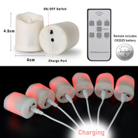 1 x RAW Customer Returns FREEPOWER 6-pack Rechargeable LED Tea Lights with Timer Remote Control Flickering Warm White Dimmable Electric Rechargeable Candles with USB Cable, Christmas Halloween Party Family Decoration, 4 x 4.5cm - RRP €22.02