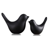 1 x RAW Customer Returns FANTESTICRYAN 2 Pieces Animal Statue, Bird Ceramic Figures Home Sculpture Decoration Modern Style for Decoration Ornaments Living Room Bedroom Office Desk Cabinets Black  - RRP €18.14