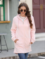 1 x RAW Customer Returns Vancavoo Women s Hoodie Casual Jacket Sweaters Autumn Sweatshirts Sportswear Cardigan Tracksuit Winter with Zipper Training Shirt with Pocket Coats Pink, XXL  - RRP €32.99