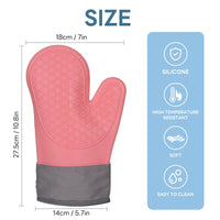 1 x Brand New ALXBSONE Oven Gloves Pot Holders Set of 2 Anti-Slip Heat Resistant Silicone Baking Gloves Red  - RRP €20.4