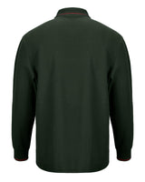 1 x RAW Customer Returns HMIYA men s polo shirt long sleeve, cotton, comfortable polo with casual collar, light long sleeve shirt, dark green, L - RRP €28.99