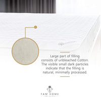 1 x RAW Customer Returns FAM Home Mattress Protector with 4 Elastic Corners Topper Natural and Breathable Duvet Cover for Adults and Children Mattress Topper 180 x 200 cm - RRP €46.38