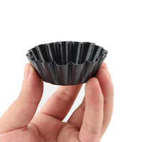 1 x RAW Customer Returns YIXNSW Pack of 16 egg tart molds, egg tart molds, mini small tart molds, tartlets for making mini cakes, muffins, tarts and quiches, black - RRP €13.49