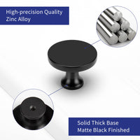 1 x RAW Customer Returns LONTAN 10 pieces furniture knobs black kitchen knobs black cabinet knobs black knob for cabinet black round drawer knob furniture knob door knob black cabinet knobs - RRP €20.39