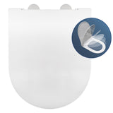 1 x RAW Customer Returns COMPATIBLE TOILET LID SOFT CLOSE ANTIBACTERIAL ADJUSTABLE AND REMOVABLE CUSHIONED HINGE EASY INSTALLATION AND QUICK RELEASE FORMA DU TOILET SEAT QUALITY MATERIAL 44x36x5cm - RRP €65.45