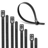 1 x RAW Customer Returns 200 Reusable Cable Ties, Black Reusable Cable Straps, Easy to Re-Open, Able to Support a Maximum Weight of 22.7 kg 15 20 25 30 cm each with 50 Bars  - RRP €17.56