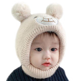 30 x Brand New BOOSHMall Children s Winter Hat, Cute Winter Knitted Hats for Baby, Children s Balaclava with Pompom, Warm for Boys Girls, Beige - RRP €359.7