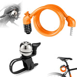 2 x Brand New Anti-theft combination lock, bicycle lock cable, bicycle bell, bicycle lock with number code, cable lock, combination lock bicycle, Kiuiom - RRP €48.0