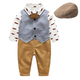 1 x RAW Customer Returns Volunboy Elegant Child Suit Shirts Bow Tie Vest Trousers, Boy Clothing 4 Pieces Gentleman Wedding Ceremony 9-12 months, Fox, Size 73  - RRP €34.42