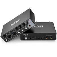 1 x RAW Customer Returns USB Audio Interface, EBXYA 24-bit 192 kHz USB sound card for Mac, PC, Phone, with MIC XLR Line inputs, High Fidelity XENYX Mic Preamps for Recording, Streaming and Podcasting - RRP €65.02