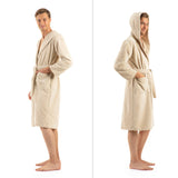 1 x RAW Customer Returns ENGLISH HOME Bathrobe women fluffy, bathrobe men with hood made of cotton, terry sauna robe, unisex, sauna robe women with long belt - RRP €34.99