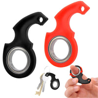 2 x Brand New Key Fidget Spinner Key Chain Ring Toy, Keychain Spinner, Fingertip Relaxation Gift Toys for Children and Adults Black Red  - RRP €38.4