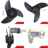 1 x RAW Customer Returns U-BCOO Propeller Electric Outboard Motor Prop for 55lb, 62lb, 86lb Trolling Motors Mount Accessory Boat, 3-Blades Black  - RRP €25.79