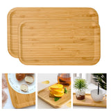 2 x RAW Customer Returns Favengo 2 Pieces Bamboo Serving Tray Rectangular Bamboo Tray Breakfast Plate Bamboo Tea Tray Serving Tray for Coffee Tea Biscuits Bread and Breakfast - RRP €38.32